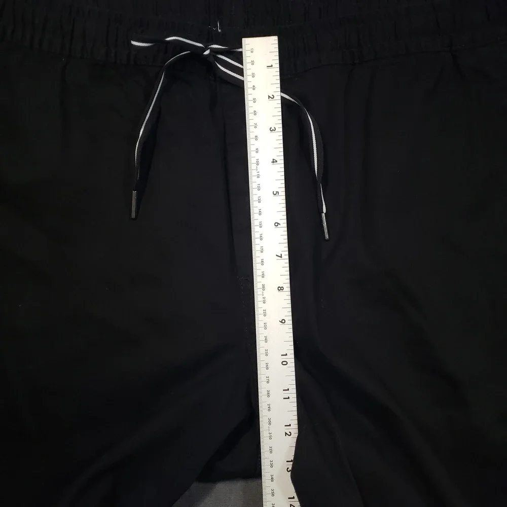 George Pull On Shorts Mens XL Black Drawstring Elastic Waist Cotton Blend 40-42
